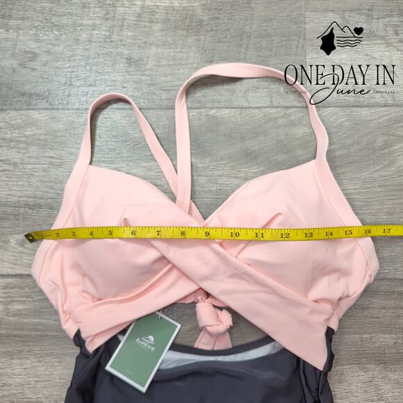 Eomenie Cross Front Cut Out One Piece Swimsuit Size M - Picture 5 of 7